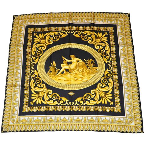 versace scarf black and gold|gianni versace silk scarf.